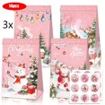 thumbnail image 1 of Fiudx Ofertas relámpago del día Cajas de regalo de galletas y dulces navideños, embalaje de Nochebuena, cajas de cartón vacías, 12 unidades + pegatinas navideñas para sellar y decorar, 2 unidades, 1 of 6