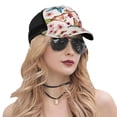 thumbnail image 5 of Lsque Watercolor Floral With Butterflies Printed Trucker Hat - Baseball Cap for Men Women - Breathable Mesh Side, Adjustable Fit - for Casual Wear, 5 of 7