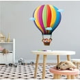 thumbnail image 2 of ADVENTURE - Kids Bedroom Mural Art Hot Air Balloon Children Passengers Decoration Sky Clouds Multicolored Zeppelin Art Design Removable Vinyl Wall Decal - Easy To Apply Home Wall Sticker 16" x 20", 2 of 3