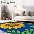 thumbnail image 2 of ODIKA 5'x7' Machine Washable Non-Slip Area Rug, Sunburst Bloom Latch Hook with Radiant Petal Motifs High Traffic Rug, Yellow, 645042, 2 of 7