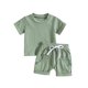 thumbnail image 1 of Odeerbi 3M-3Y Niños Niñas Trajes de Verano Camiseta Manga Corta de Algodón Pantalones Cortos de Dos Piezas, 1 of 9