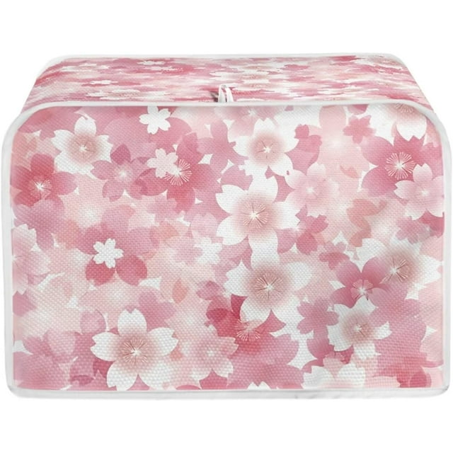 UNICEU Cherry Blossom Print Toaster Dust Cover Protector Compatible with 4 Slice Heat-Resistant Dust Protection Anti-scratch Home Kitchen Decor