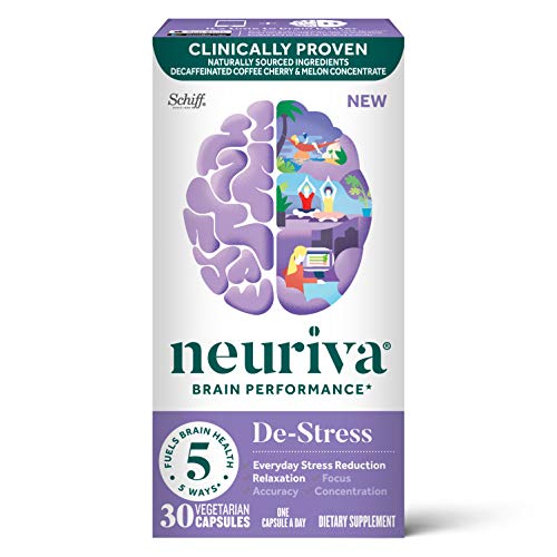 Nootropic Brain Support Supplement NEURIVA DeStress Capsules (30 Count in a Bottle), for