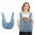 thumbnail image 1 of Quilted Front  Backpack, Hands-Free Adjustable Travel Sling with Zipper Pockets for Small Dogs and Cats, Comfortable Chest Carrier for Hiking, Walking, and Travel, 1 of 7
