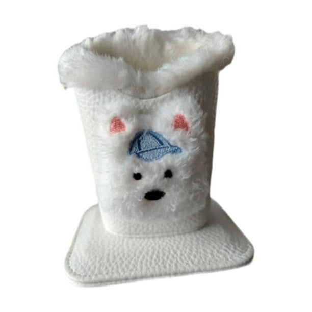 Soporte para gafas con forro suave, bonito soporte para gafas de sol de mesa, soporte para gafas Cachorro blanco con sombrero