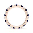 thumbnail image 2 of ANGARA Lab Grown 1.56 Ct Blue Sapphire & Lab Diamond Eternity Ring for Women in 14K Rose Gold (Size-2.8mm) | September Birthstone, Anniversary, Jewelry Gift for Women | Lab-Grown Blue Sapphire Ring, 2 of 8
