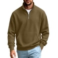 thumbnail image 3 of Bovxnpu Mens Long Sleeve Shirts Mock Neck Zip Up Knit with Pocket Tops, 3 of 9