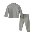 thumbnail image 7 of GigrtiJin Toddler Kids Boys Girls Undershirt Sets Long Sleeve Mock Neck Tops and Pants Solid Color Soft Homewear Set, 7 of 7