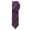 thumbnail image 2 of Jacob Alexander Men's Slim Stripe Tonal 2.5 inch Wide Neck Tie - Plum, 2 of 7
