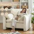 thumbnail image 2 of Chenille Oversized Armchair - Modern Accent Chair & Single Sofa Lounge, 34'' Wide, Comfortab 2 setle Seating for Living Room & Bedroom, Cream, 2 of 6