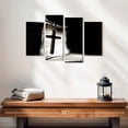 thumbnail image 2 of Elephant Stock Christian Wall Art - Horizontal Multi Panel Canvas - Living Room Wall Decor - Religion And Spirituality Multi Panel - Black And Gray Decor - 24" x 14", 2 of 4
