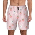 thumbnail image 2 of Goofa Rabbit And Peach Printed Men's Swim Trunks Board Shorts Quick Dry Mens Swimming Trunks with Compression Liner,Breathable Fit Hawaii Beach Shorts-Large, 2 of 9
