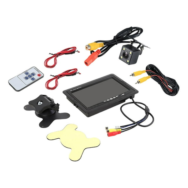 Miulika Rétroviseur Voiture 7 Pouces LCD PaL Ntsc Vidéo avec Caméra