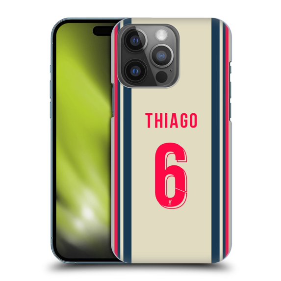 Head Case Designs Officially Licensed Liverpool Football Club 2021/22 Players Away Kit Group 1 Thiago Hard Back Case Compatible with Apple iPhone 14 Pro