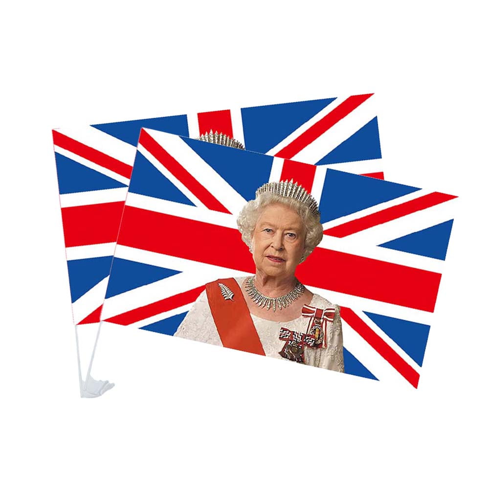 PACK OF 2 ENGLAND ST GEORGE'S DAY CAR FLAG HIGH QUALITY/STURDY POLE SPORT EVENT 