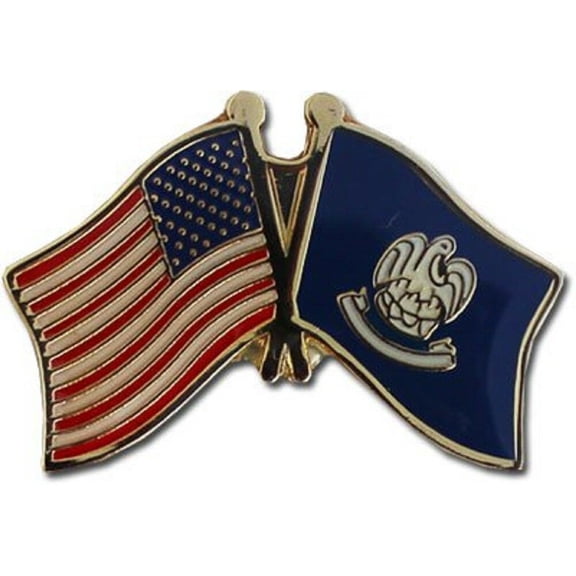 USA American Louisiana State Friendship Flag Bike Motorcycle Hat Cap lapel Pin