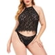 thumbnail image 1 of Tallo de encaje floral Plus Sheer Lingerie Top y Setsets Set Rosegal Lencería de talla grande, 1 of 2