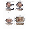 thumbnail image 2 of Bohemian Daisy Pattern Ceramic Baking Bowl with Double Handles, Oven Safe Multipurpose Tableware for Home Kitchen Baking & Daily Meals, 2 of 6