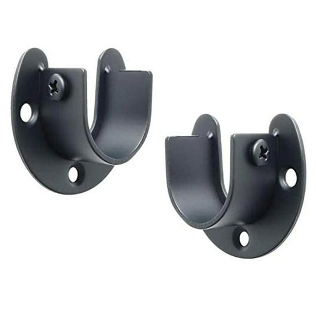 pitrice 4x Wardrobe Pipe Bracket Flange Holder Wall Mount Heavy Duty Hanging 25mm