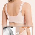 thumbnail image 6 of VISALY Front Closure Jelly Bras for Old Women Wireless Push Up No Underwire Full Coverage Seamless Comfy Front Snap Support T-Shirt Bras Soft Supportive Compression Convenient Bras Black M, 6 of 8