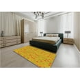 thumbnail image 5 of Ahgly Company Machine Washable Indoor Square Transitional Neon Orange Area Rugs, 5' Square, 5 of 7