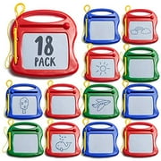 Prextex 18 Pack Mini Doodle Pads Toy Tablets Drawing Pads Doodle Pads for Kids Bulk Toys Board Set - Magnetic Drawing Pad Erasable Writing Pad for Classroom Rewards Patry Favors and Party Supplies