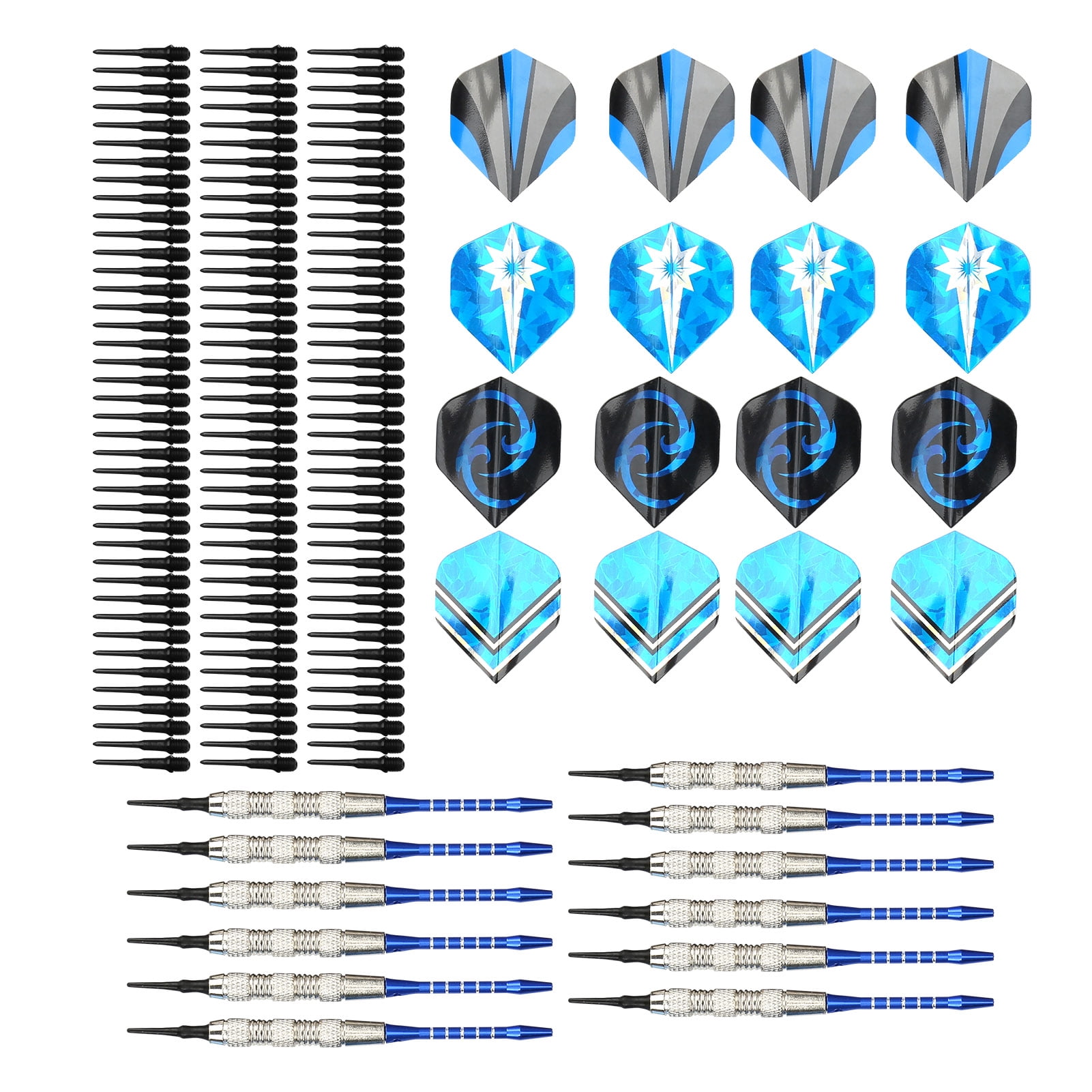 Safe Soft Tip Darts, Aluminum Alloy  Plastic, 12pc Set For All Skill Levels