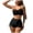 Black, variant on Women's Ribbed Bikini Sets Scoop Neck Cheeky Swimsuit Textured Two Piece Bathing Suit Womens Swimsuits(Black,M)