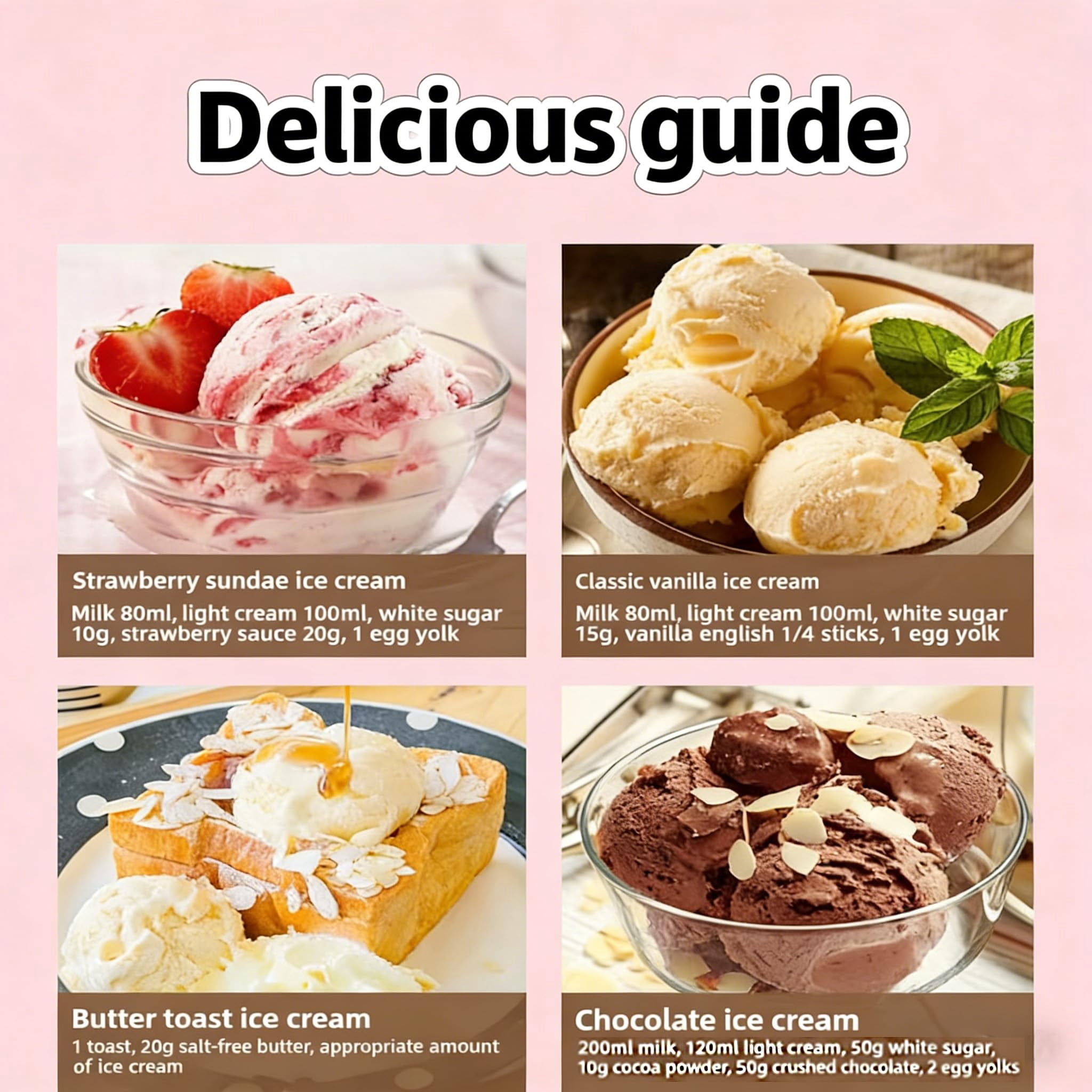 17oz Small Home Mini Ice Cream Maker, 15-25 Minute Quick Preparation with Rich Texture, Simple One-Touch Operation for Homemade Desserts