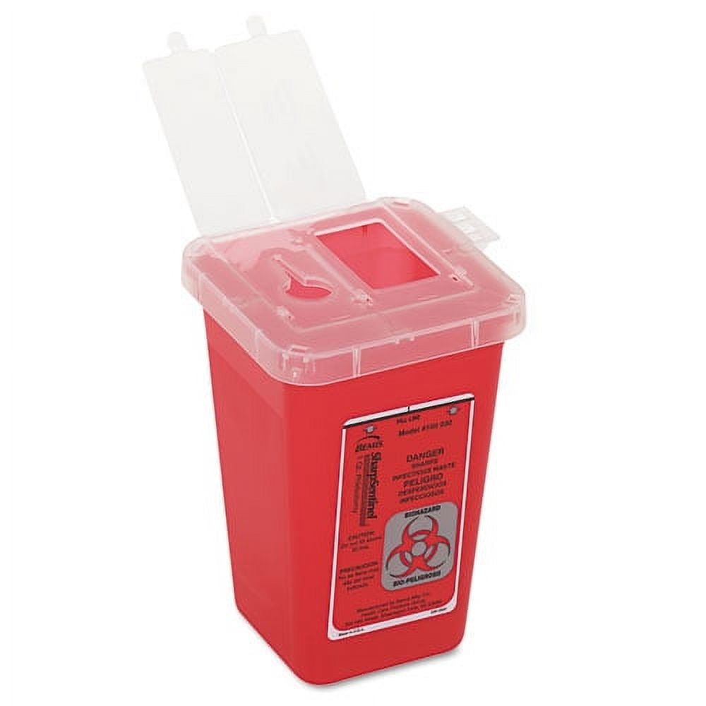 1-quart sharps container, plastic, red | Bundle of 2