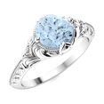 thumbnail image 3 of Vintage Inspired 0.75 Ctw Round Aquamarine 925 Sterling Silver Women Wedding Ring, 3 of 4