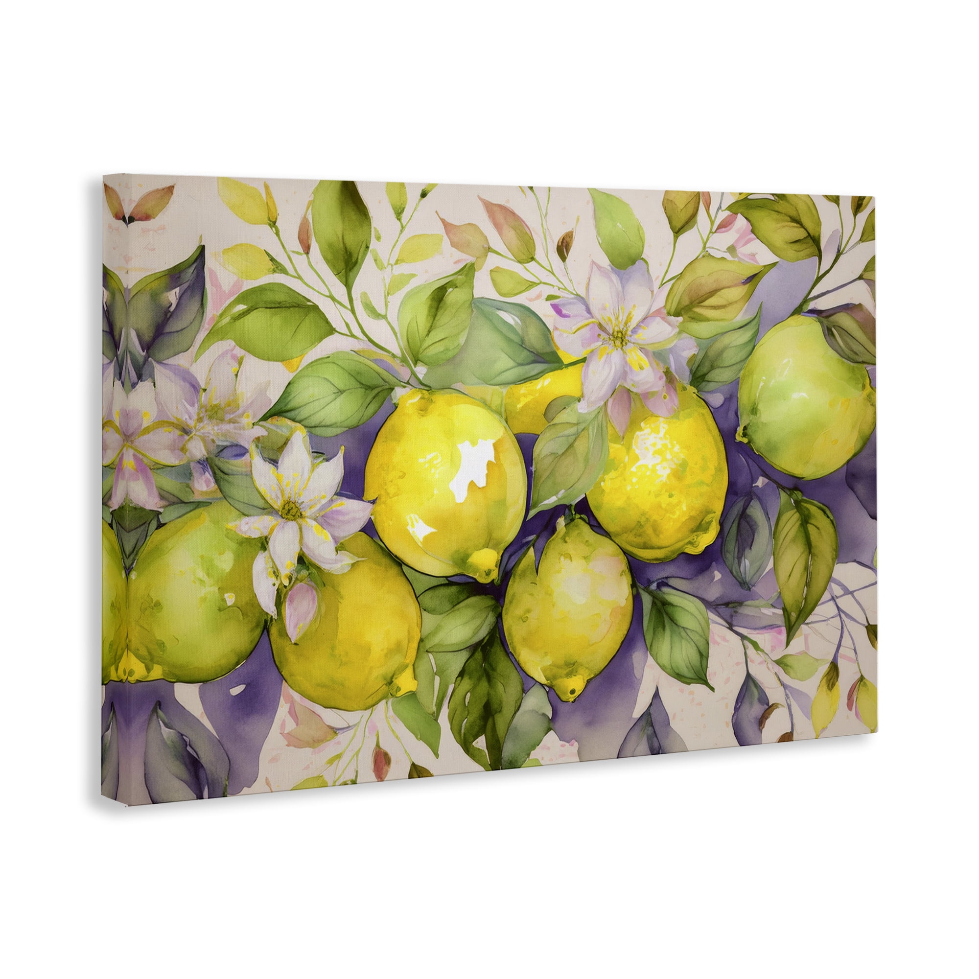 Stupell Industries Cottage Lemon Blooms Food & Beverage Painting Wrapped Canvas Art Print Wall Art, 30 x 20