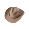 thumbnail image 2 of Biekopu Men Women Straw Hat Western Cowboy Sun Caps with Adjustable Strap for Outdoor Seaside Beach, 2 of 8