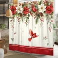 thumbnail image 3 of Tchckioa 72x72 Inch Shower Curtain for Restroom,Waterproof Hooks Bath Curtain,Floral Birde Christmas Decor, 3 of 6
