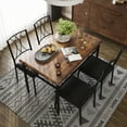 thumbnail image 2 of 5-Piece Industrial Modern Dining Set Dining Table Set for 4, Space-Saving Table & 4 Chairs for Small Spaces, 2 of 6