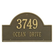 Whitehall 1002AB Arch Marker - Estate Wall - Two Line in Antique Brass 23.75X14X0.375