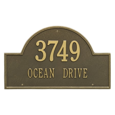 Whitehall 1002AB Arch Marker - Estate Wall - Two Line in Antique Brass 23.75X14X0.375