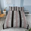 thumbnail image 2 of Homewish Black Gray Stripe Duvet Cover Queen for Girls, Glitter Stars Queen Bedding, Black Reversible, 3pcs 1 Duvet Cover and 2 Pillowcases, 2 of 6