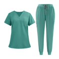 thumbnail image 3 of Conjunto de uniforme exfoliante para mujer, uniformes de enfermería de tela de trabajo para SPA, tienda de mascotas, cosmetología Verde, 3 of 8