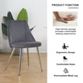 thumbnail image 4 of Set of 4 Velvet Dining Chairs, 21.06 Inch Width Modern Simple Upholstered Dressing Chair with Chrome Metal Legs and Backrest for Living Room, Kitchen and Dinning room, Grey, 4 of 9