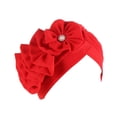 thumbnail image 2 of ZSQDM Womens Casual Solid Flowers Head Hat Cap Headwear Muslim Turban Cap Slouchy Headwear beanie of Men Party Hats Baseball Caps Scrub Caps, 2 of 4