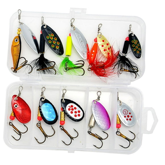 koolsoo 10x Fishing Lures Spinnerbait Hard Metal Spinnerbaits Baits C