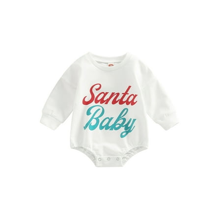 

SHIBAOZI Infant Baby Boys Girls Christmas Clothes Long Sleeve Crewneck Sweatshirt Romper Oversized Bodysuit Tops Outfits