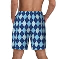 thumbnail image 4 of Gaeub Blue Squares Mens Swim Trunks Stretch Beach Shorts Quick Dry for Men Swim Shorts Swimwear with Pockets- Large, 4 of 9