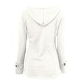 thumbnail image 6 of Usmixi Winter Sweatshirt Coat for Women Thickened Jacket for Women Fashion Horn Button Solid Hooded Outerwear Long Sleeve Fall Ladies Pocket Coat Tops Sweatshirt Coat Under $5, 6 of 6