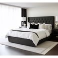 thumbnail image 1 of Aykah Brittany King Bed Frame With Storage , Metal Bed Frame with High Headboard, No Box Spring Required, 1 of 5
