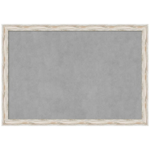 Amanti Art Alexandria White Wash Narrow Framed Magnetic Board 39 x 27 in.