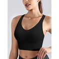 thumbnail image 2 of Deyllo Women's High Impact Sports Bras Padded Wireless Workout Crop Tank Top Yoga Exercise Bras,Black XL, 2 of 8