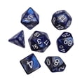thumbnail image 3 of 7x dés en Polyédrique Lisses D4-D20 pour dés en Polyédrique Rôle Math Enseignement Bar Jeux de Société Bleu Argent, 3 of 7