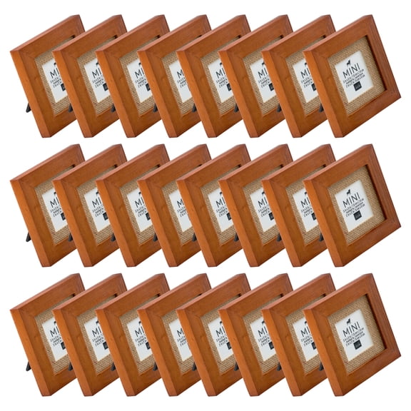 Studio Decor Mini Walnut Frame with Burlap Mat, 24 Pack